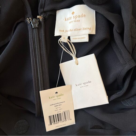 Kate Spade Mademoiselle Sleeveless Black Peplum Jumpsuit NEW Size 6 - Picture 8 of 11